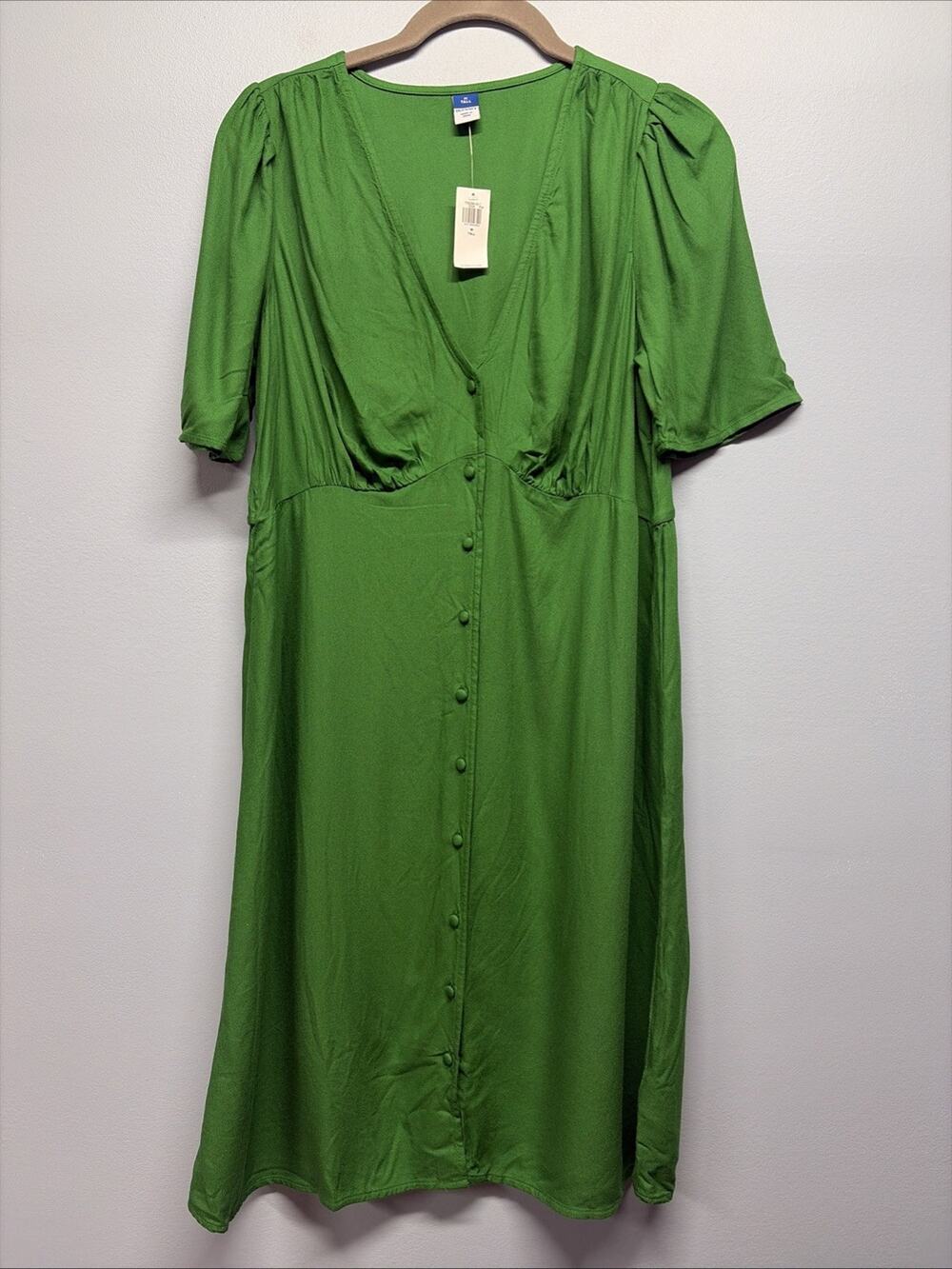 NWT Old Navy Button-Down Crepe Mini Dress - Green Tarp - Size Medium Tall